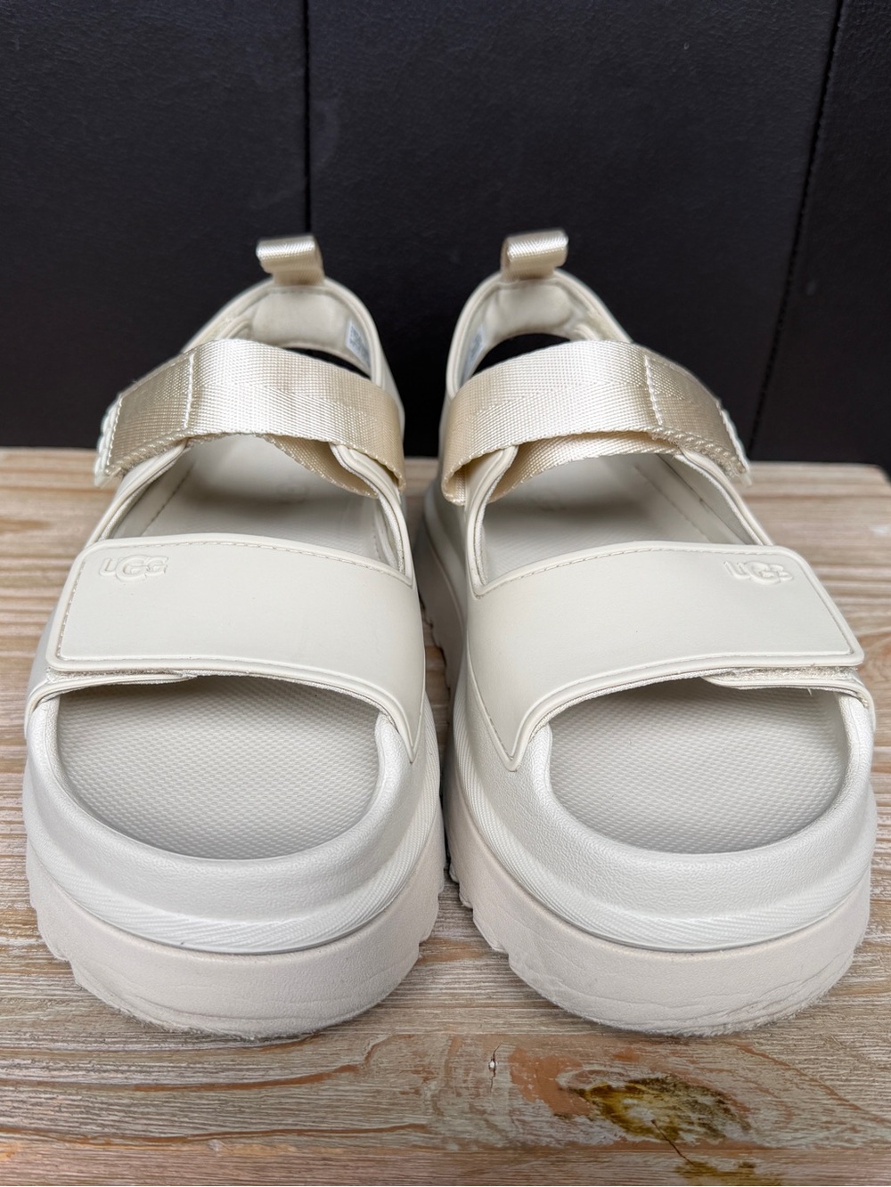 UGG Cream Platform Sandals with Adjustable Straps - Picture 4 of 14